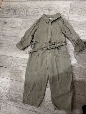 Zara Olive Green Utility Jumpsuit